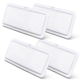 Leisure LED RV LED Ceiling Light 14" x 5.5" Fixture 950 Lumen with Touch Dimmer Switch Interior Lighting for Car/RV/Trailer/Camper/Boat DC 12V Natural White 4000-4500K (4-Pack)