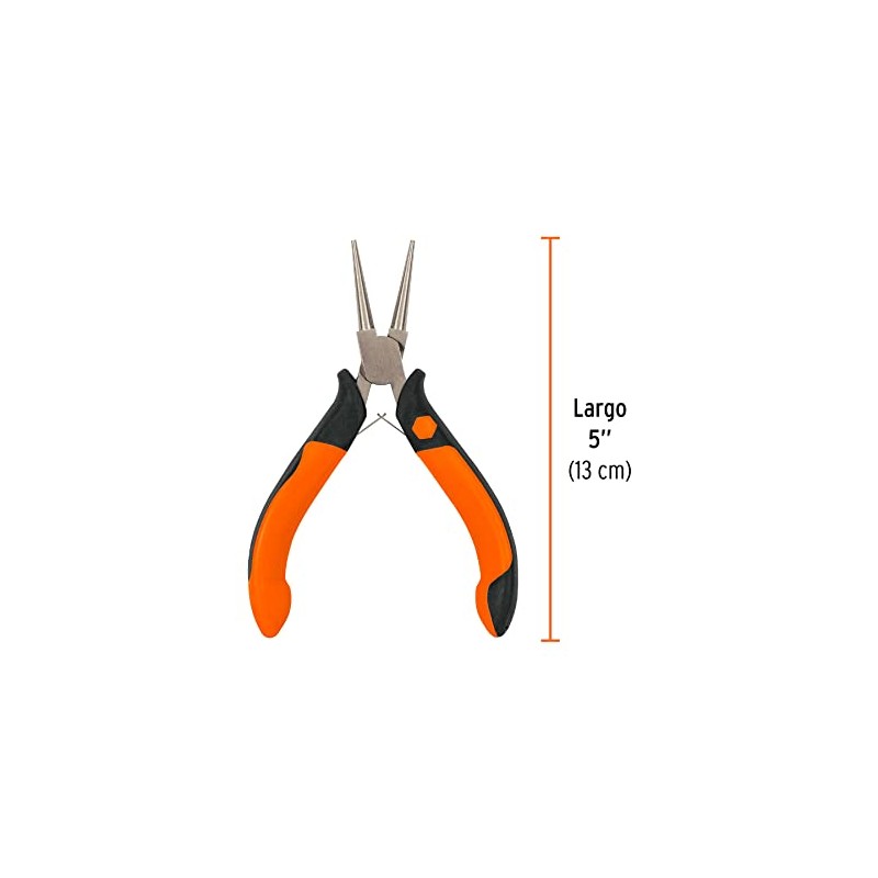 Truper PM-PR4, Pinza de punta redonda 5, mango comfort grip