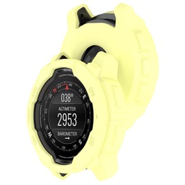 GIOPUEY Hülle Kompatibel mit Garmin Instinct 3 45mm, [2 Stück] Schutzhülle Weich TPU Silikon Schutz Case Cover - Yellow