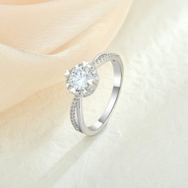 Starchenie Engagement Ring 925 Sterling Silver Anniversary Wedding Band for Women, Sterling Silver