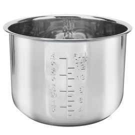 Linkidea Rice Cooker Inner Pot Replacement, 304 Stainless Steel Pressure Cooker Pot, Dishwasher Safe Inner Bowl Compatible with Power Pressure Cooker PPC770, PPC771 6 Quarts Cooker