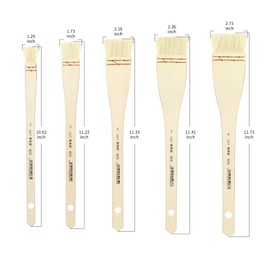 XDT Hake Artist Paint Brush 5 Piece Set #1.29in#1.73in#2.16in#2.36in#2.75in, Premium Soft White Goat Watercolor Long Handle, Acrylic Oil Watercolor
