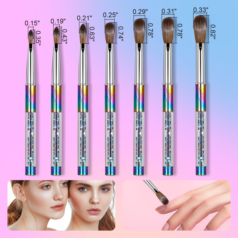Shine Chance Acrylic Nail Brush Size 6, 100% Real Kolinsky