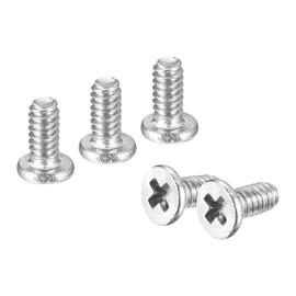 uxcell M1.6-0.35 x 3mm 20Pcs Flat Round Head Screws 304 Stainless Steel Phillips Drive Machine Screws Hardware Fastener for Furniture Connection