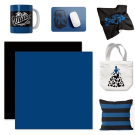 WOWOCUT Infusible Transfer Ink Sheets, Black and Blue Solid Color Heat Transfer Paper 2 Packs Bundle, 12"X12" Sublimation Sheet for Cricut Machine DIY T-Shirt for Girls,Mugs,Canvas Tote