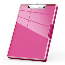 ZAXMEY Portapapeles resistente de 23.5 x 33 cm, carpeta, de enfermería, apertura lateral, con caja de almacenamiento doble, escritura suave para el trabajo, oficina y escuela (Rojo)