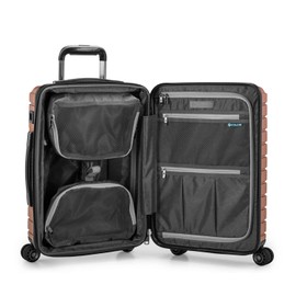Traveler's Choice Archer Polycarbonate Hardside Spinner Luggage Set, Tie Down Straps, Orange, Carry-On 21-Inch