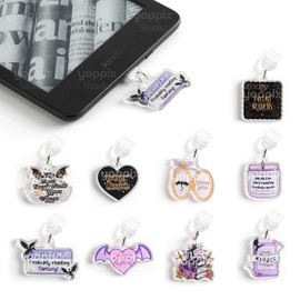 YOPPIX 9PCS Charms for E-Reader, About Fantasy Dragon Theme Dust Plug Charm Compatible with Type C Charging Port, Gift for Book Lover Readers Men Women Teachers Students, Accessories for E-Reader