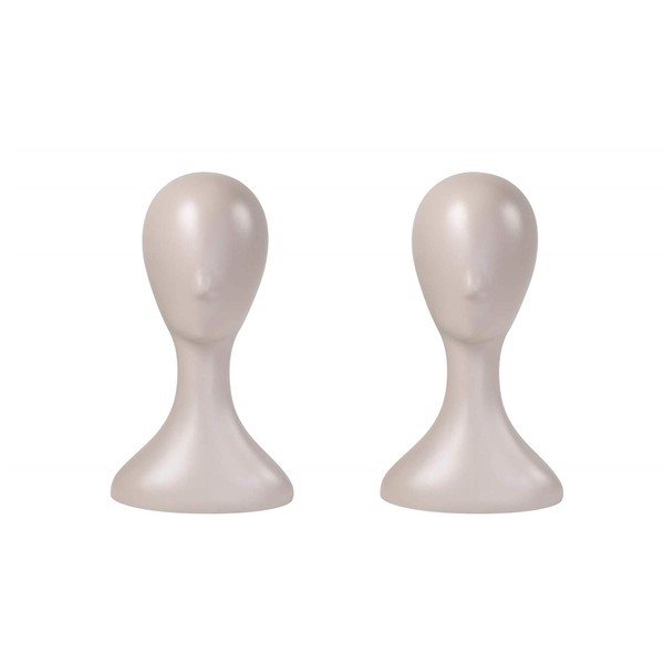 2 PACKS!! Studio Limited Professional Plastic Mannequin Head (Nude), Durable Women Model Wig Stand Display