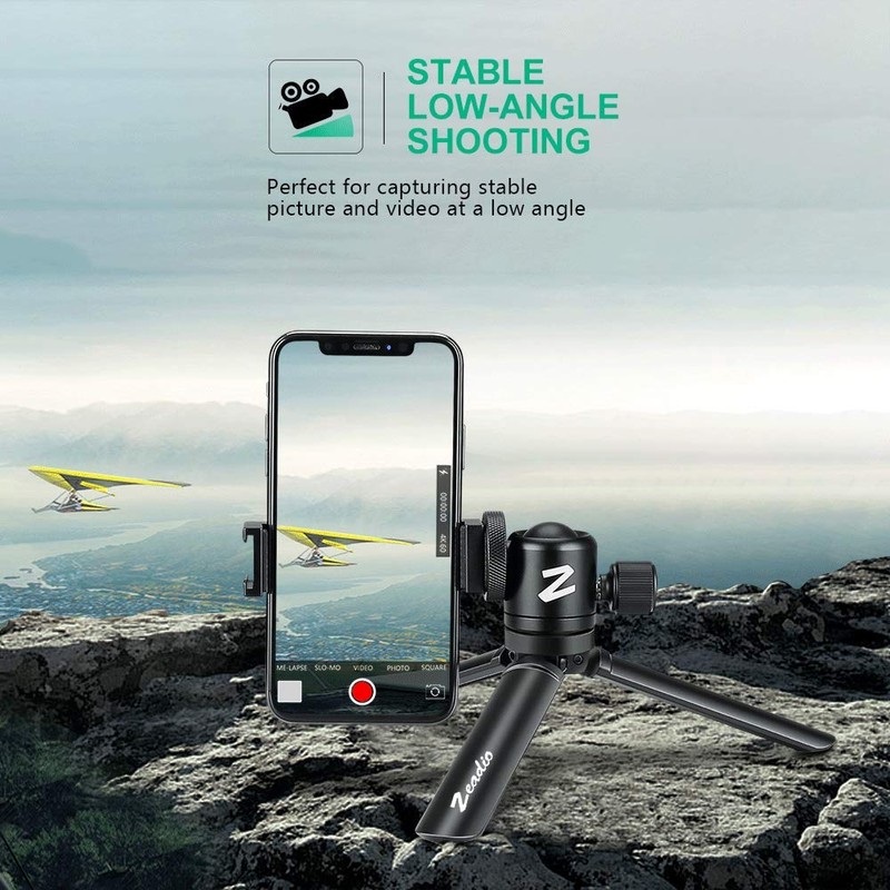 Zeadio Mini Metal Tripod Max Load 20kg/44lb Table Top Tripod