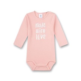 Sanetta Baby Bodysuit Long Sleeve Pink Made with Love | High-Quality and Sustainable Bodysuit for Girls Made of Organic Cotton Baby Bodysuit, pink