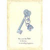 Designer Greetings Blue Vintage Key Chain New Home Congratulations Card