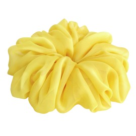 38 Colors Available, Big Scrunchies for Hair, Soft Cheer Chiffon large Ponytail Holder, Cute Birthday Gift for Women Girl Teen, Holiday Accessory (Lemon Yellow)