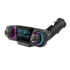 Aramox - Transmisor FM para coche (doble cabezal, Bluetooth FM, modulador, adaptador de radio para coche, reproductor de MP3, 87,5 – 108,0 MHz)