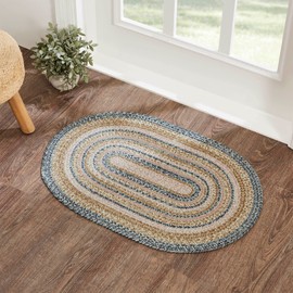 VHC Brands Kaila Jute Rug Oval w/Pad 24x36
