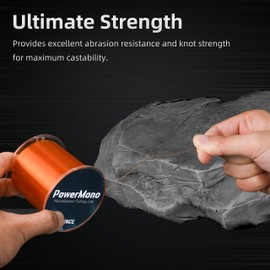 RUNCL PowerMono Fishing Line, Monofilament Fishing Line - Ultimate Strength, Shock Absorber, Suspend in Water, Knot Friendly - Mono Fishing Line (Orange, 12LB(5.4kgs), 500yds)
