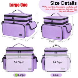 LEFOR·Z Large Sewing Supplies Organizer,Double-Layer Sewing Accessories Storage and Organizer Case Bag,Protable Travel Sewing Box Sewing Basket for Sewing Tools,Purple(Bag Only)