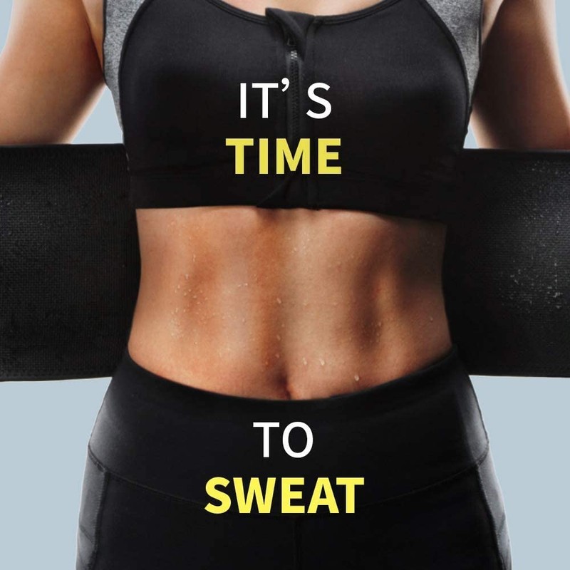 CAMBIVO Waist Trainer Men Women, Waist Trimmer Sweat Belt, Adjustable