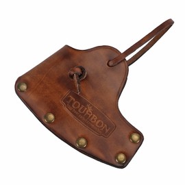TOURBON Leaher Axe Head Sheath Protect Cover with Leather Adjustable Strap (Vintage Brown)