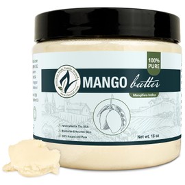 Zatural Pure Organic Mango Butter Food Grade & Cosmetic Grade, Organic, Pure, Clean, Naked, (16 Ounce)