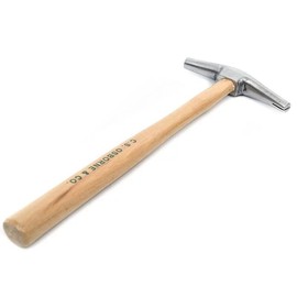 C.S. Osborne 1011 Upholstery Hammer, 8 oz, Black, Hickory Wood Handle, Steel Head, Modern, Forged Hammer