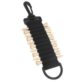 10 Tees Golf Tee Holder, Golf Ball Holder, Golf Tee Carrier Storage Bag with Hook Multifunction Practical Portable Attachable to Golf Bag for Golf Carts Driving Hitting (Black)