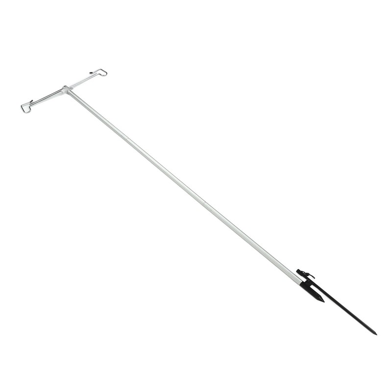 Camping Lamp Pole Retractable Double Light Hooks Retro Style Metal