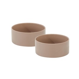 Havniva Ceramic Dog Bowls for Small and Medium Breed Dog Dish Pet Food and Water Bowl (Set of 2 Bowls - Brown Coffee, 6''D)