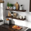 Live Edge Elm Wood Floating Shelves, 36 Inch Long Wall