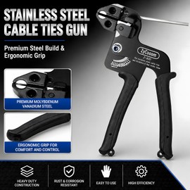 ZyCooom Stainless Steel Zip Ties Gun Kit with 304 Metal Zip Ties Heavy Duty