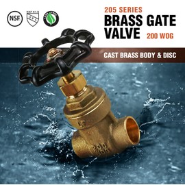 Midline Valve 427D336 Gate Valv, 1-1/4 in. SWT, Cast Brass