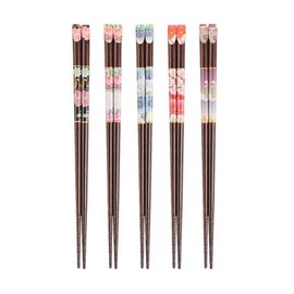 Buba Wooden Chopsticks 5-P Nail Camellia / Solid Wood Chopsticks / 부바 나무젓가락 5P 네일동백  원목젓가락