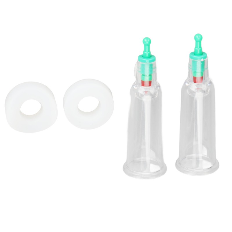 2pcs Finger Cupping Therapy Cups with Silicone Flat Elbow Rings