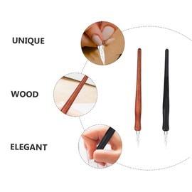 TEHAUX 4pcs Creative Glass Dip Pens for Calligraphy Art Writing Unique Design Smooth Nibs for School Office Use Includes Black Brown Pen