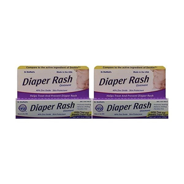 Diaper Rash Ointment to Prevent and Treat Diaper Rash Generic for Desitin Maximum Strength 40% Zinc Oxide 2 oz. per Tube Pack of 2