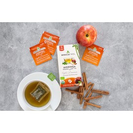 Miracle Tree - 3 Count of Organic Moringa Superfood Tea, 25 Individually Sealed Tea Bags, Apple & Cinnamon (Keto, Detox, Energy/Immunity Booster, Vegan, Gluten-Free, Organic, Non-GMO, Caffeine-Free)