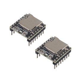HALJIA 2PCS DFPlayer Mini MP3 Player Module Universal 24-bit DAC Output Directly Connect to Speaker Support TF Card U-Disk IO/Serial Port/AD Diy Kit Compatible with Arduino Raspberry Pi Black