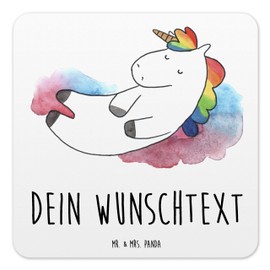Mr. & Mrs. Panda 6er Set Personalisiertes Untersetzer Set Einhorn Wolke 7 - Personalisierte Geschenke, Unicorn, Pegasus, Glaube, Personalisierte