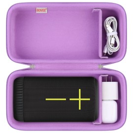BOVKE Carrying Case Compatible with Ultimate Ears EVERBOOM Wireless Bluetooth Portable Speaker, UE EVERBOOM Holder Bag with Extra Space for UE Charger Cables, Purple