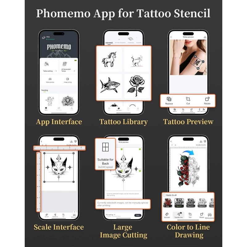 Phomemo TP31 Tattoo Stencil Printer Mini Tattoo Printer Bluetooth Tattoo