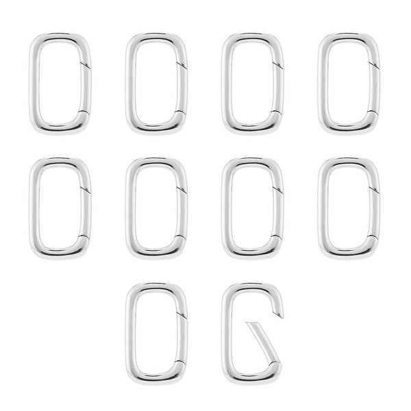 QIUTIMIY 10pcs Oval Clasp Carabiner,Jewelry Necklace Connector for Extend or