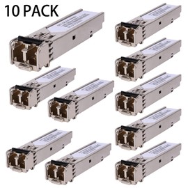 10Pack 1.25G 850nm Multimode SFP LC Transceiver Fiber Module 550 Meters 1000Base-SX LC MMF for Cisco GLC-SX-MMD/SX-MM/SFP-GE-S,Fortinet,Ubiquiti UniFi UF-MM-1G,Mikrotik S-85DLC05D Meraki MA-SFP-1GB-SX