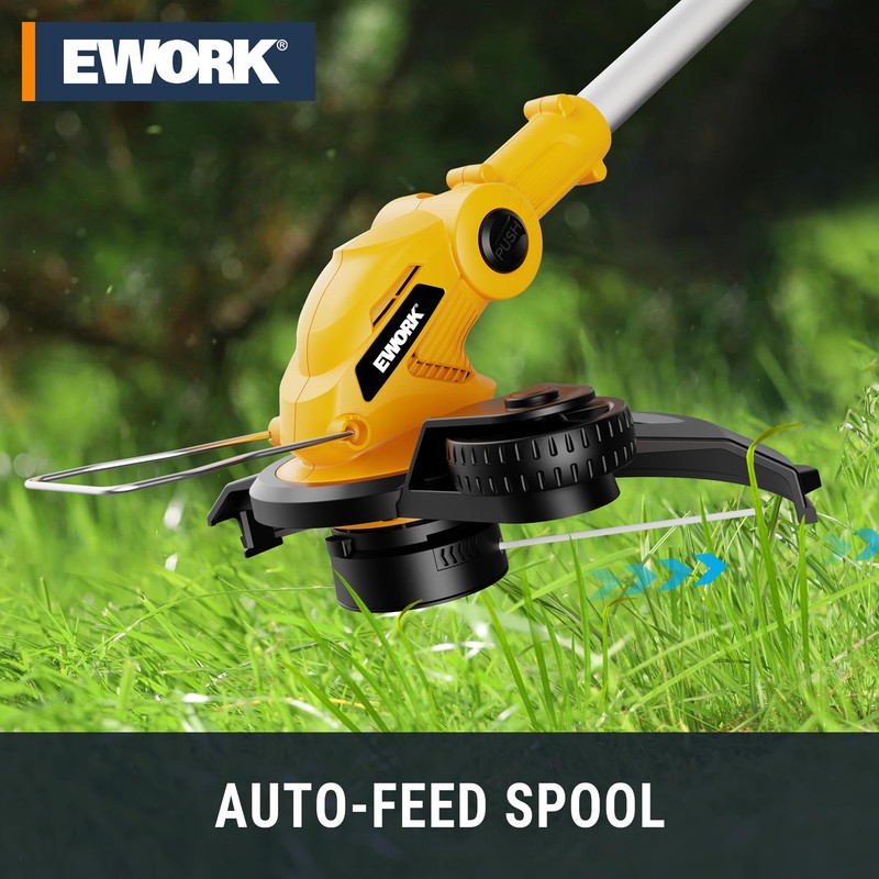 EWORK 20V 12-Inch Electric String Trimmer Cordless, 2.0Ah Battery Powered
