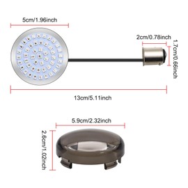 YnGia 2PCS 1157 LED Turn Signal Light Brake Tail Light, Bullet Style Motorcycle Stop Tail Marker Light Rear LED Indicator with Smoke Lens Cover