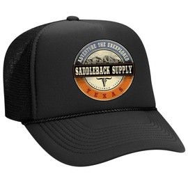 Saddleback Supply Foam Snapback Trucker Hat Southern Rustic Logo-Black/c