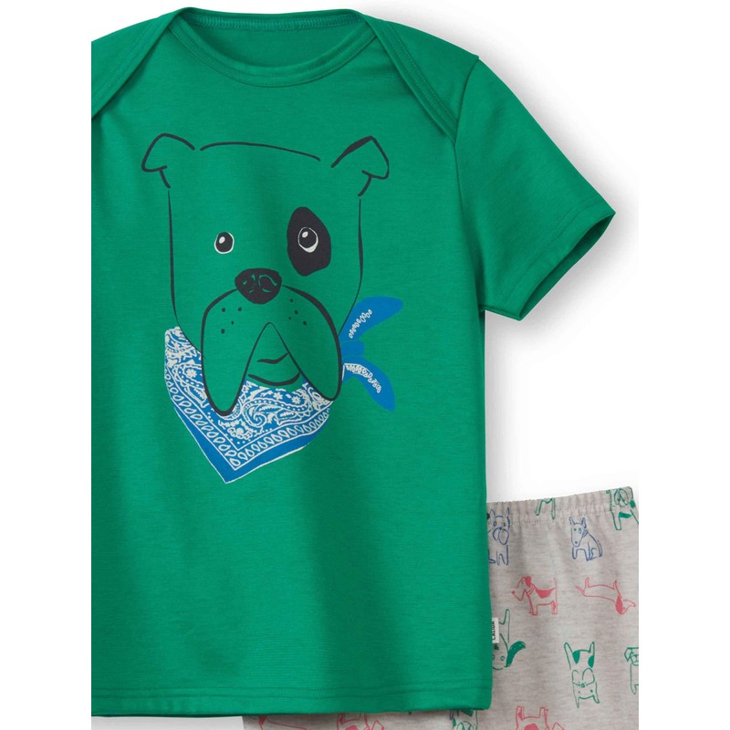 CALIDA Toddlers Kids 100% Organic Cotton Short Pyjamas, Viridis Green