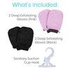 Vive Exfoliating Mitts for Body (4 Pack) - Scrub Gloves