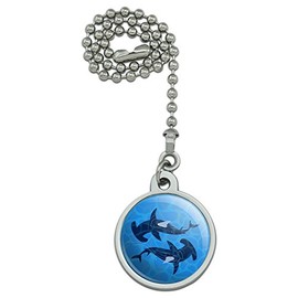 GRAPHICS & MORE Hammerhead Sharks Swimming in The Ocean Ceiling Fan and Light Pull Chain