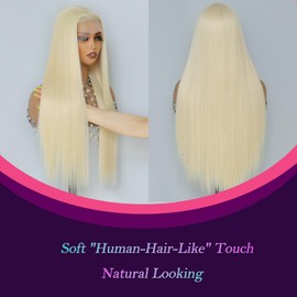 Barbique Blonde Wig, Synthetic Lace Front Wigs Pre-Plucked 13x6 HD Glueless Long Straight 26 Inch Ready to Wear 613 Wigs Beginner Friendly Suitable for Daily Party Wear