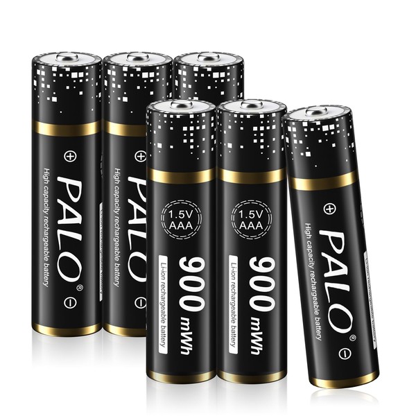 6 Pack Rechargeable AAA Lithium Batteries, Long-Lasting Triple AAA Batteries,Fast
